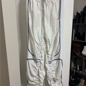 FP Movement by Free People White Track Pants with Blue Accents